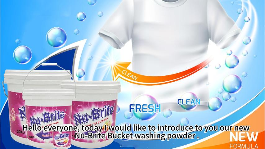 new washing powder in bucket